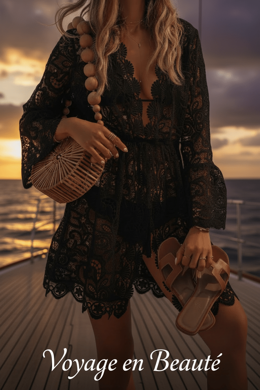 ☀️🌊 Robe Boho Crochet Blanche Femme – Tunique de Plage Dentelle, Bikini Cover Up Été Beachwear - PoreVac™ – Aspirateur de Points Noirs