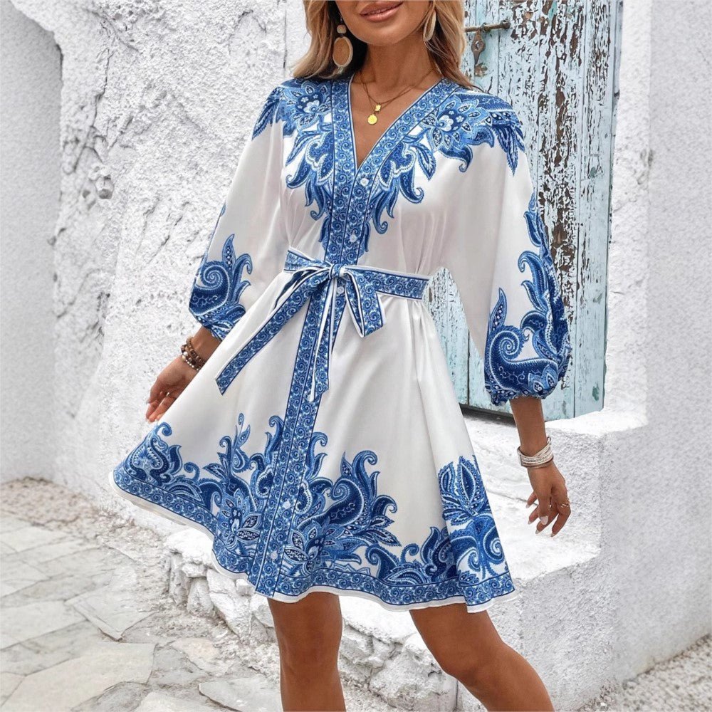 Robe élégante femme – Détails rétro et taille ajustable pour un look féminin et raffiné. 👗 - PoreVac™ – Aspirateur de Points Noirs