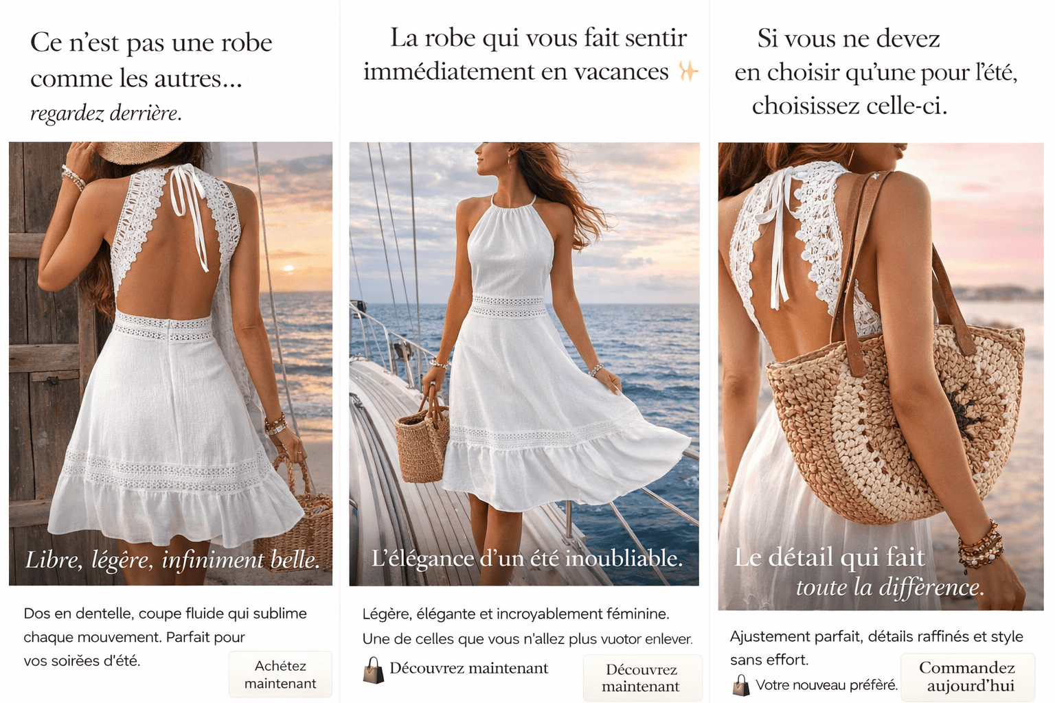 Robe femme sans manches avec volants, en dentelle ajourée et dos nu, sexy et confortable, nouvelle tendance mode été 2026.👗✨ - PoreVac™ – Aspirateur de Points Noirs
