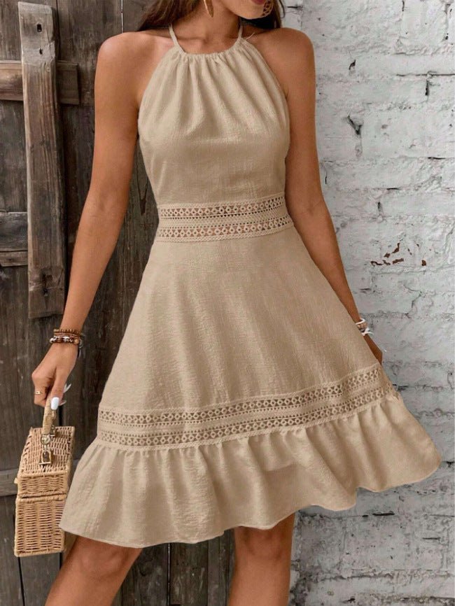 Robe femme sans manches avec volants, en dentelle ajourée et dos nu, sexy et confortable, nouvelle tendance mode été 2026.👗✨ - PoreVac™ – Aspirateur de Points Noirs
