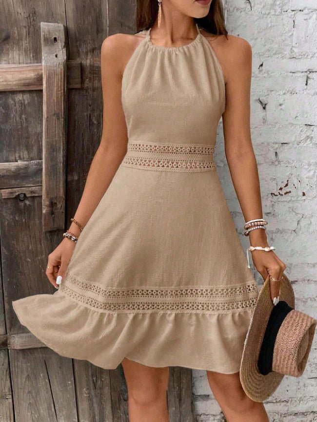 Robe femme sans manches avec volants, en dentelle ajourée et dos nu, sexy et confortable, nouvelle tendance mode été 2026.👗✨ - PoreVac™ – Aspirateur de Points Noirs
