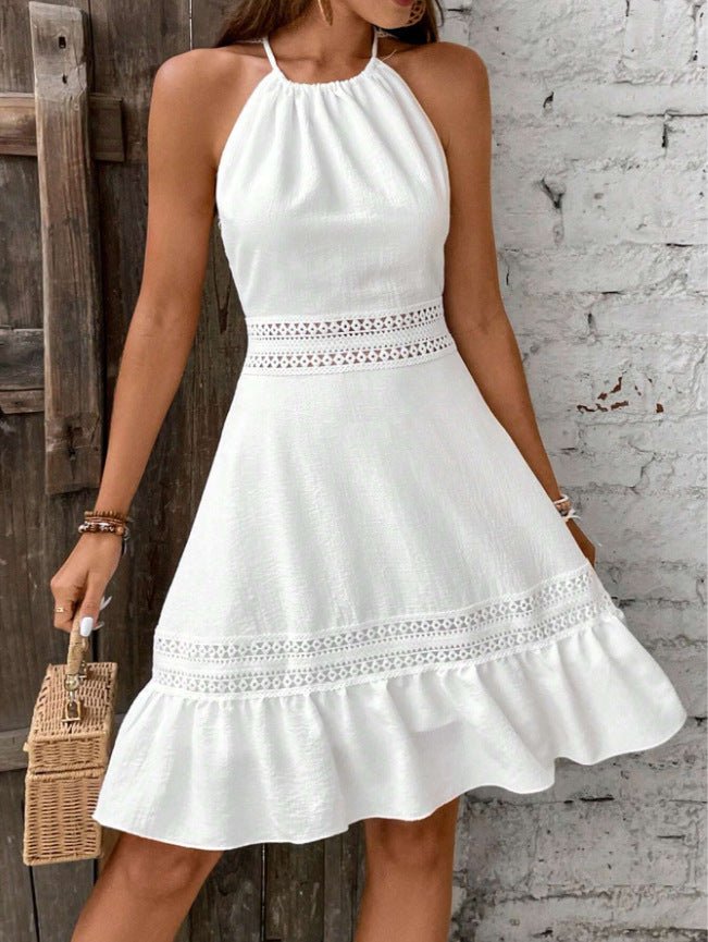 Robe femme sans manches avec volants, en dentelle ajourée et dos nu, sexy et confortable, nouvelle tendance mode été 2026.👗✨ - PoreVac™ – Aspirateur de Points Noirs
