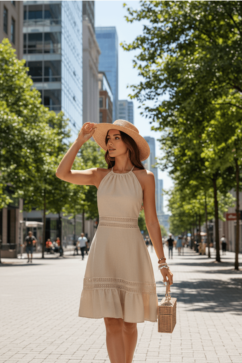 Robe femme sans manches avec volants, en dentelle ajourée et dos nu, sexy et confortable, nouvelle tendance mode été 2026.👗✨ - PoreVac™ – Aspirateur de Points Noirs