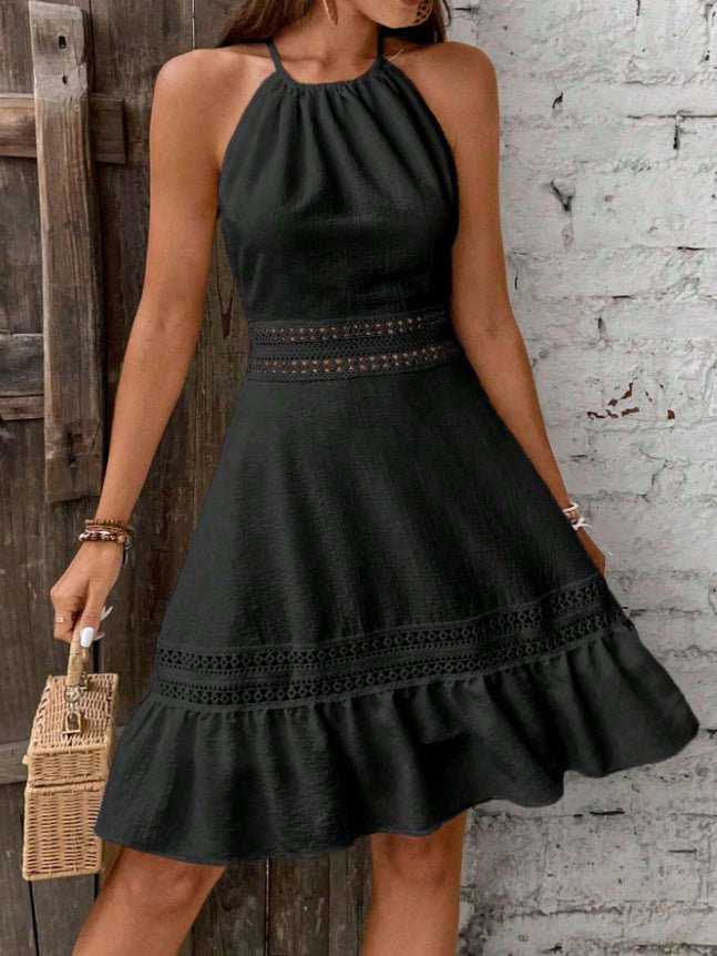 Robe femme sans manches avec volants, en dentelle ajourée et dos nu, sexy et confortable, nouvelle tendance mode été 2026.👗✨ - PoreVac™ – Aspirateur de Points Noirs