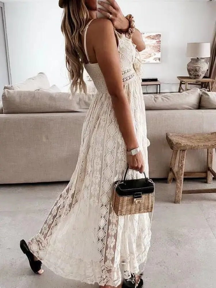 Robe longue pour femme en dentelle – Élégante, légère et parfaite pour l’été. 🌞👗 - PoreVac™ – Aspirateur de Points Noirs