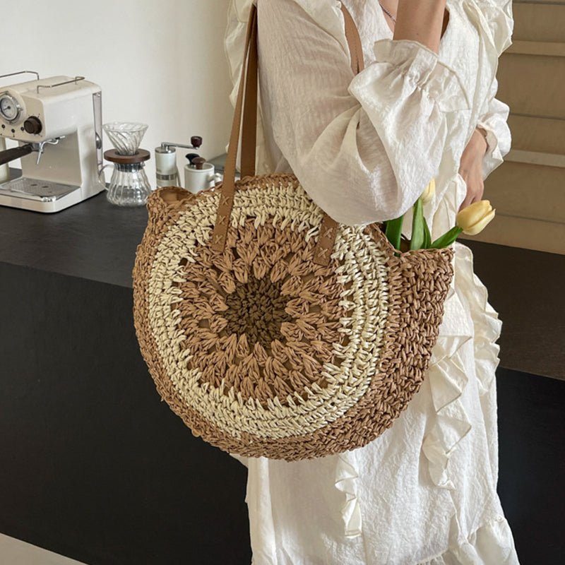 Sac de plage en paille – Style estival et frais pour toutes les occasions.🌞👜🌿✨ - PoreVac™ – Aspirateur de Points Noirs