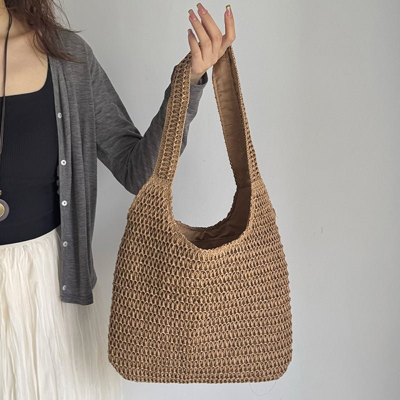 Sac de plage en paille – Style estival et frais pour toutes les occasions.🌞👜🌿✨ - PoreVac™ – Aspirateur de Points Noirs