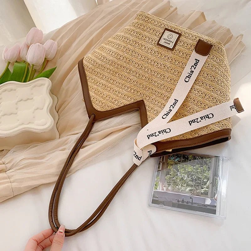 Sac de plage en paille – Style estival et frais pour toutes les occasions.🌞👜🌿✨ - PoreVac™ – Aspirateur de Points Noirs