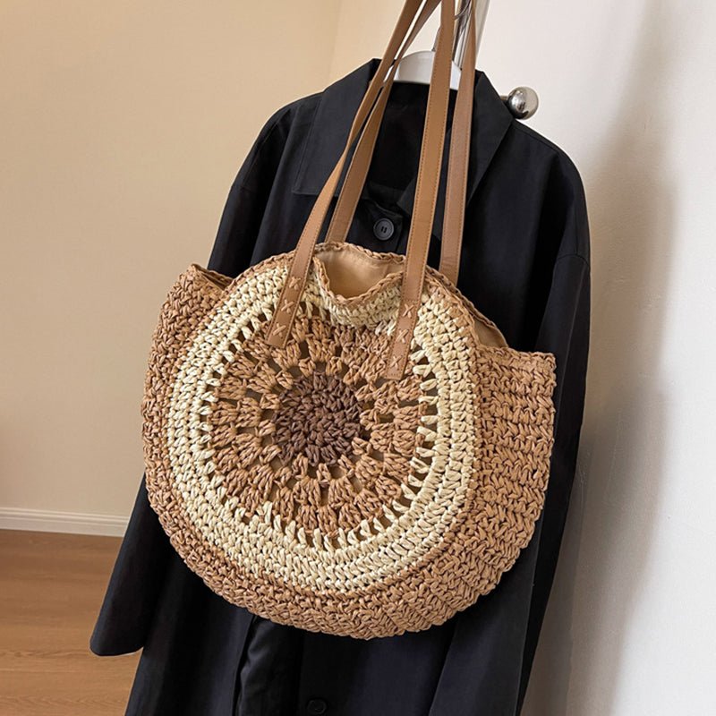 Sac de plage en paille – Style estival et frais pour toutes les occasions.🌞👜🌿✨ - PoreVac™ – Aspirateur de Points Noirs