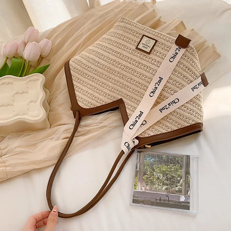 Sac de plage en paille – Style estival et frais pour toutes les occasions.🌞👜🌿✨ - PoreVac™ – Aspirateur de Points Noirs