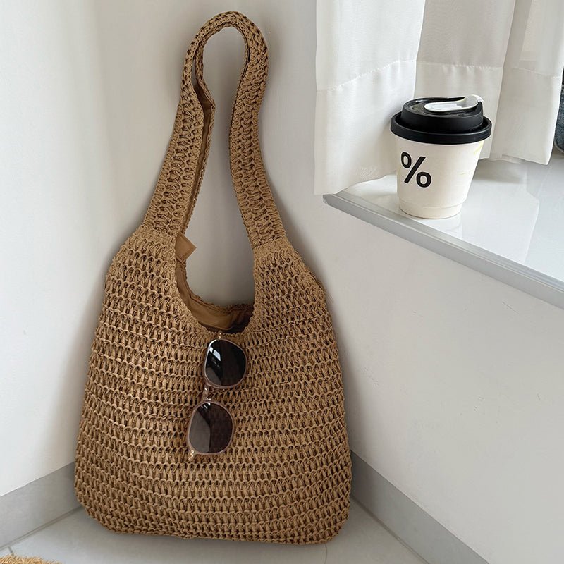 Sac de plage en paille – Style estival et frais pour toutes les occasions.🌞👜🌿✨ - PoreVac™ – Aspirateur de Points Noirs