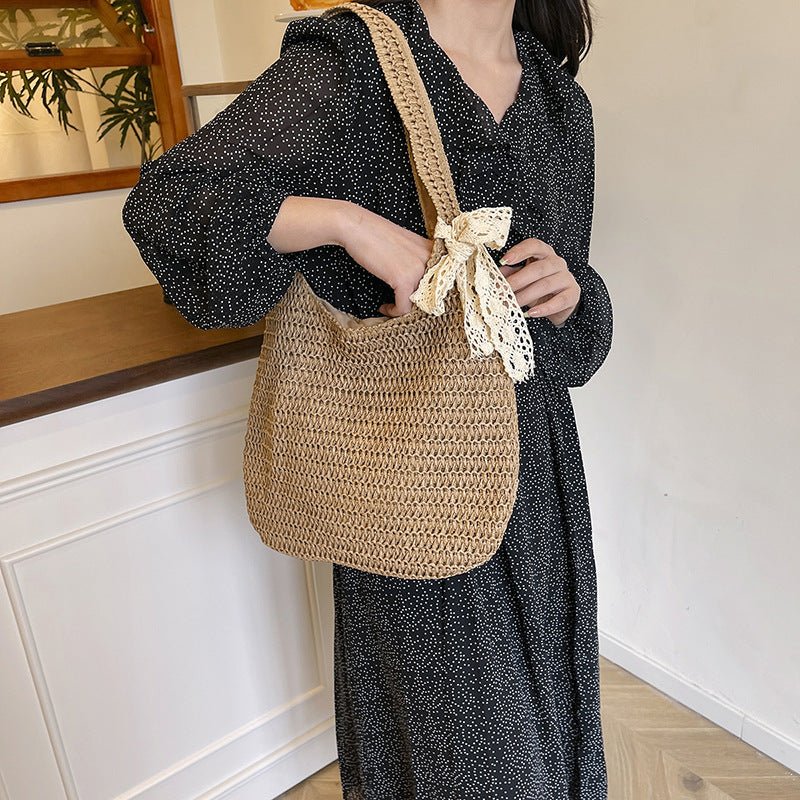 Sac de plage en paille – Style estival et frais pour toutes les occasions.🌞👜🌿✨ - PoreVac™ – Aspirateur de Points Noirs