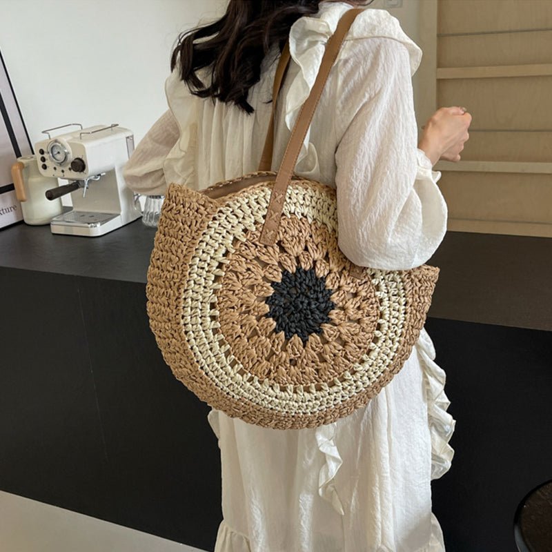 Sac de plage en paille – Style estival et frais pour toutes les occasions.🌞👜🌿✨ - PoreVac™ – Aspirateur de Points Noirs