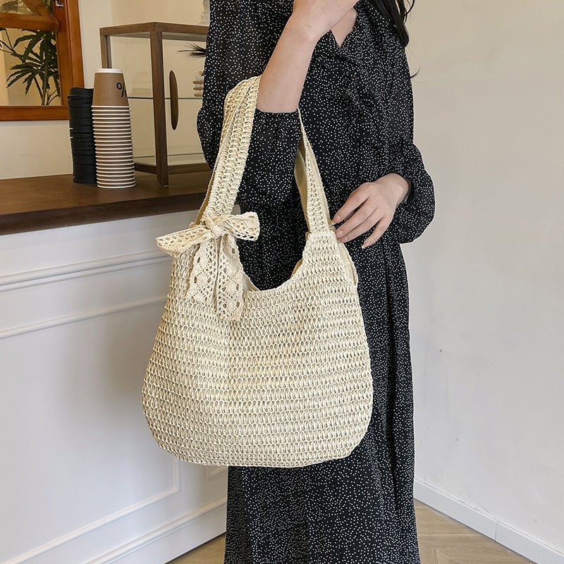 Sac de plage en paille – Style estival et frais pour toutes les occasions.🌞👜🌿✨ - PoreVac™ – Aspirateur de Points Noirs