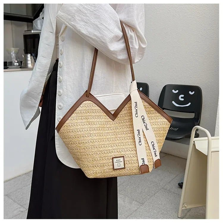 Sac de plage en paille – Style estival et frais pour toutes les occasions.🌞👜🌿✨ - PoreVac™ – Aspirateur de Points Noirs