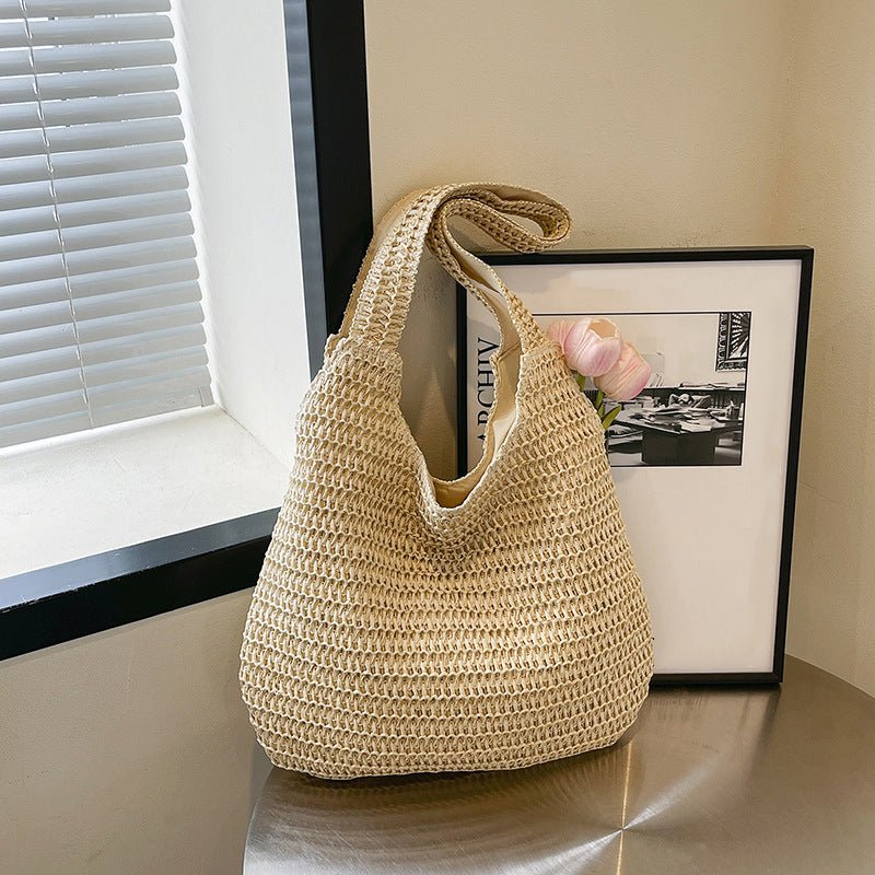 Sac de plage en paille – Style estival et frais pour toutes les occasions.🌞👜🌿✨ - PoreVac™ – Aspirateur de Points Noirs