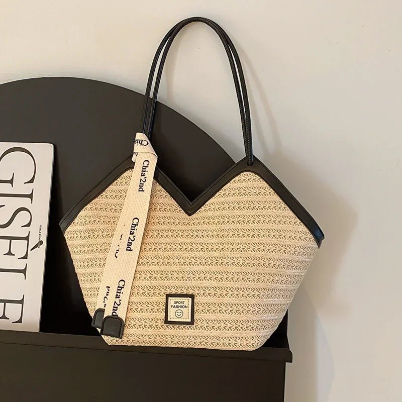Sac de plage en paille – Style estival et frais pour toutes les occasions.🌞👜🌿✨ - PoreVac™ – Aspirateur de Points Noirs