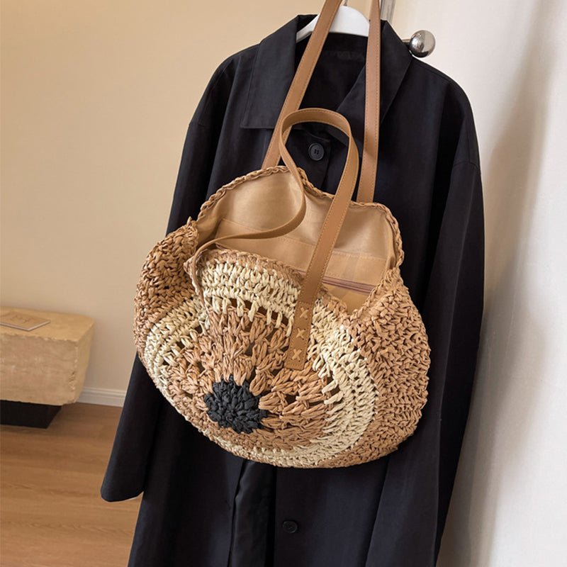 Sac de plage en paille – Style estival et frais pour toutes les occasions.🌞👜🌿✨ - PoreVac™ – Aspirateur de Points Noirs