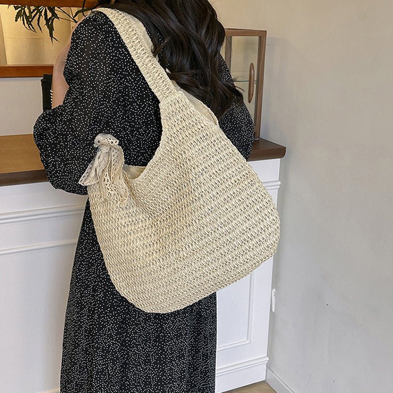 Sac de plage en paille – Style estival et frais pour toutes les occasions.🌞👜🌿✨ - PoreVac™ – Aspirateur de Points Noirs
