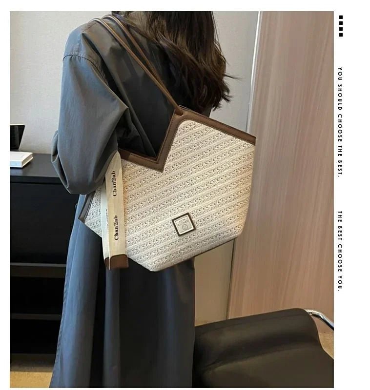 Sac de plage en paille – Style estival et frais pour toutes les occasions.🌞👜🌿✨ - PoreVac™ – Aspirateur de Points Noirs
