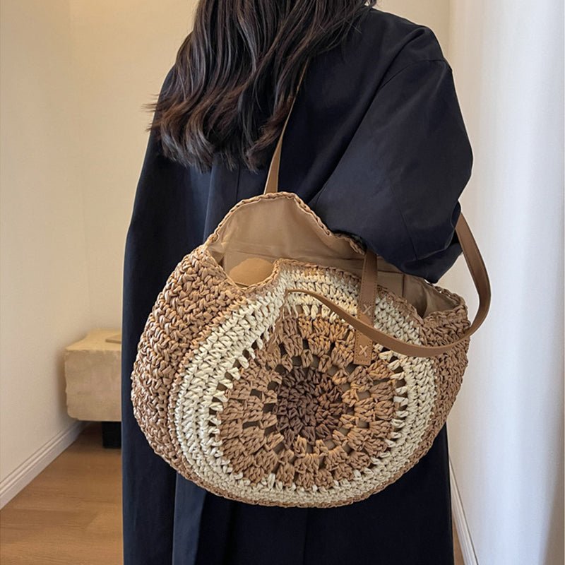 Sac de plage en paille – Style estival et frais pour toutes les occasions.🌞👜🌿✨ - PoreVac™ – Aspirateur de Points Noirs