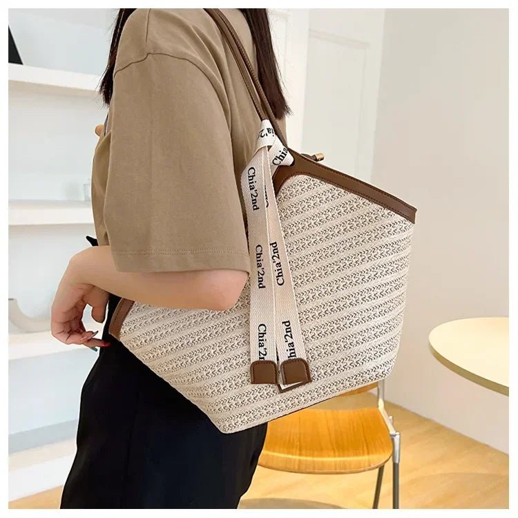 Sac de plage en paille – Style estival et frais pour toutes les occasions.🌞👜🌿✨ - PoreVac™ – Aspirateur de Points Noirs
