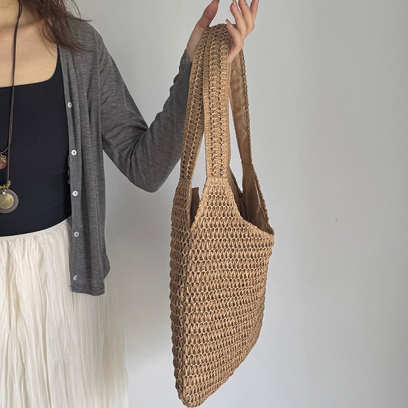 Sac de plage en paille – Style estival et frais pour toutes les occasions.🌞👜🌿✨ - PoreVac™ – Aspirateur de Points Noirs