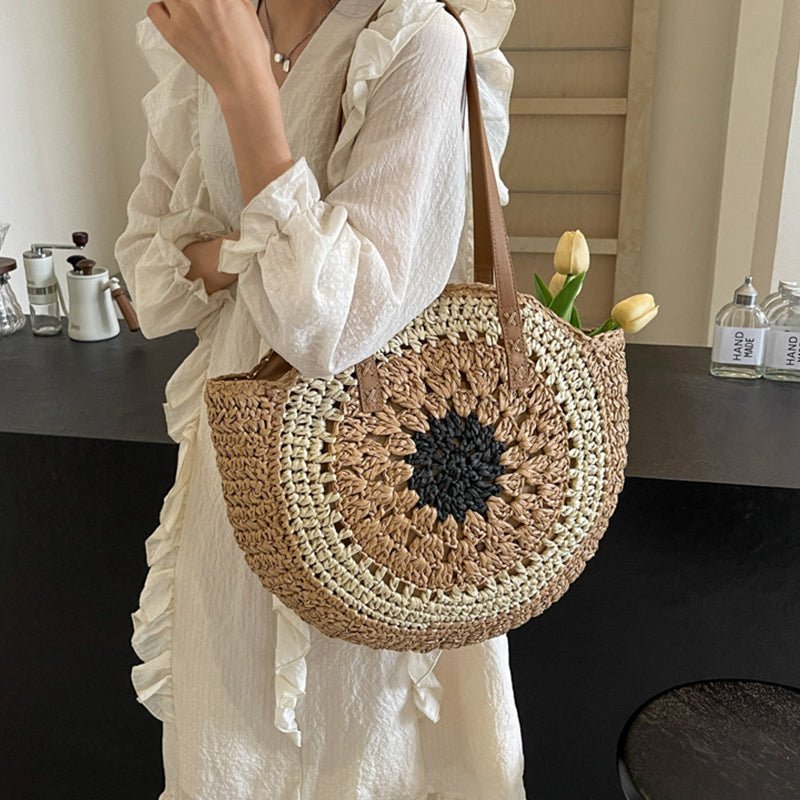 Sac de plage en paille – Style estival et frais pour toutes les occasions.🌞👜🌿✨ - PoreVac™ – Aspirateur de Points Noirs