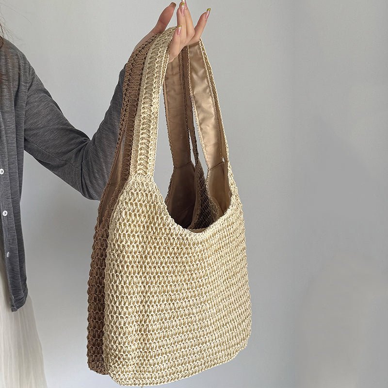 Sac de plage en paille – Style estival et frais pour toutes les occasions.🌞👜🌿✨ - PoreVac™ – Aspirateur de Points Noirs