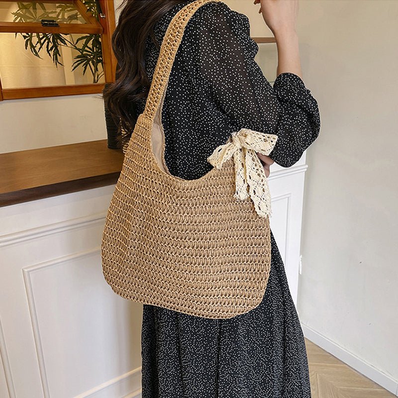 Sac de plage en paille – Style estival et frais pour toutes les occasions.🌞👜🌿✨ - PoreVac™ – Aspirateur de Points Noirs