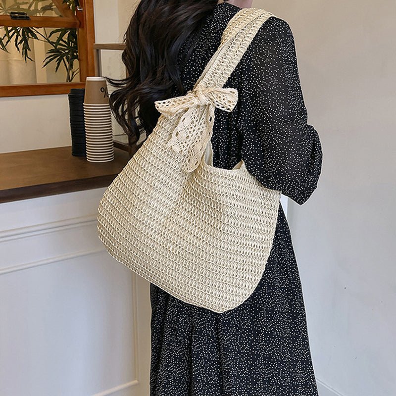 Sac de plage en paille – Style estival et frais pour toutes les occasions.🌞👜🌿✨ - PoreVac™ – Aspirateur de Points Noirs