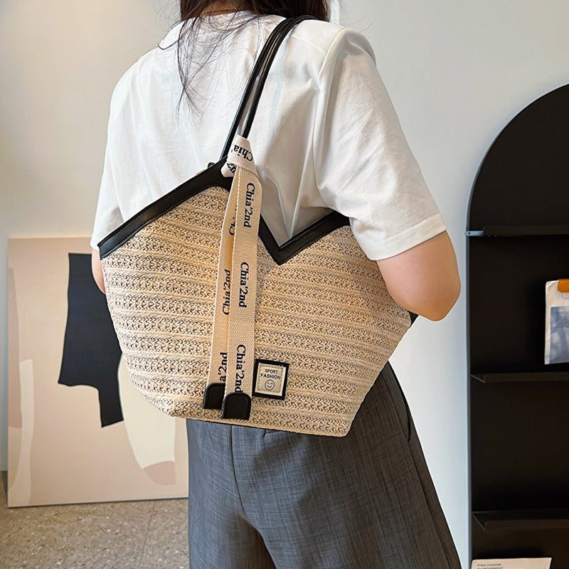Sac de plage en paille – Style estival et frais pour toutes les occasions.🌞👜🌿✨ - PoreVac™ – Aspirateur de Points Noirs