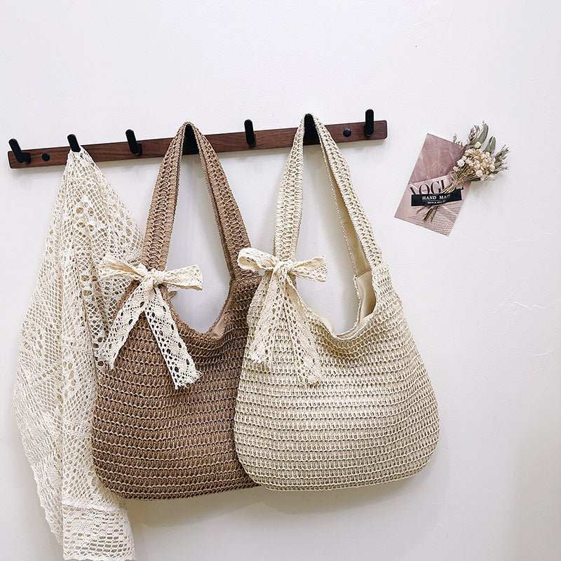 Sac de plage en paille – Style estival et frais pour toutes les occasions.🌞👜🌿✨ - PoreVac™ – Aspirateur de Points Noirs