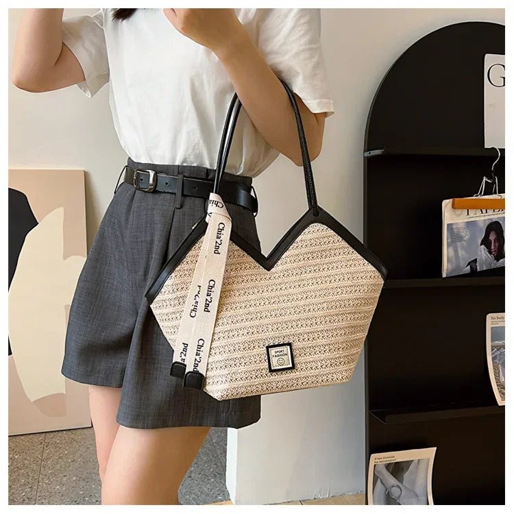 Sac de plage en paille – Style estival et frais pour toutes les occasions.🌞👜🌿✨ - PoreVac™ – Aspirateur de Points Noirs