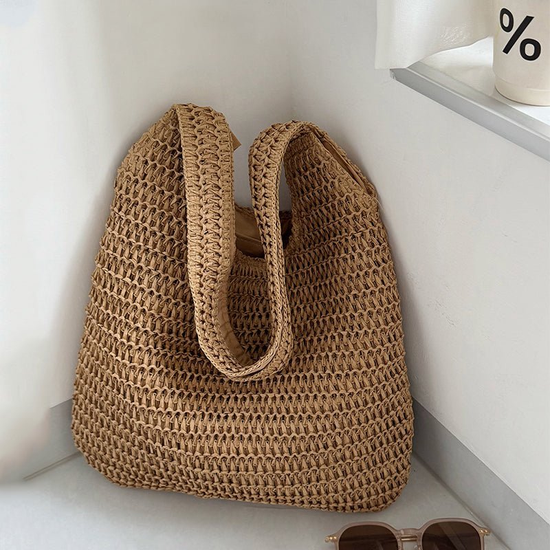 Sac de plage en paille – Style estival et frais pour toutes les occasions.🌞👜🌿✨ - PoreVac™ – Aspirateur de Points Noirs