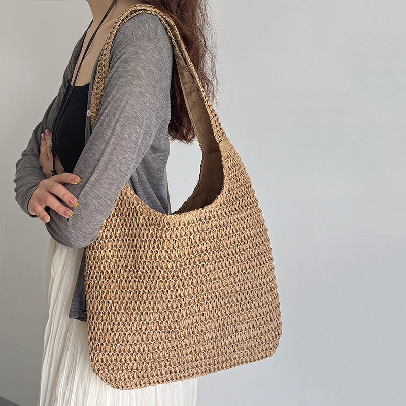 Sac de plage en paille – Style estival et frais pour toutes les occasions.🌞👜🌿✨ - PoreVac™ – Aspirateur de Points Noirs