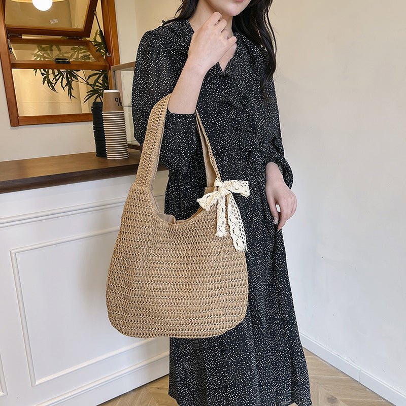 Sac de plage en paille – Style estival et frais pour toutes les occasions.🌞👜🌿✨ - PoreVac™ – Aspirateur de Points Noirs