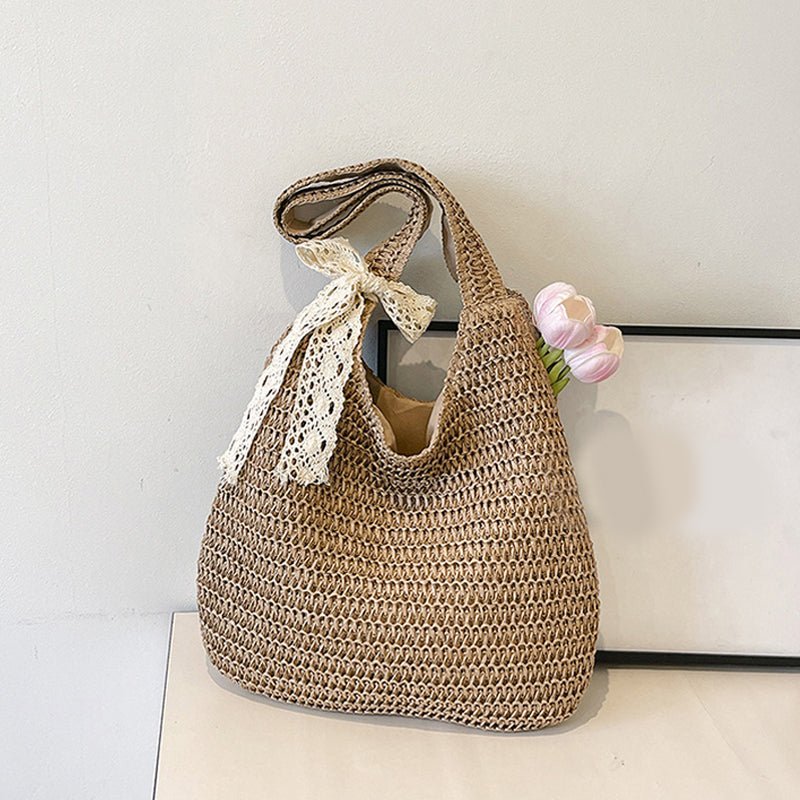 Sac de plage en paille – Style estival et frais pour toutes les occasions.🌞👜🌿✨ - PoreVac™ – Aspirateur de Points Noirs