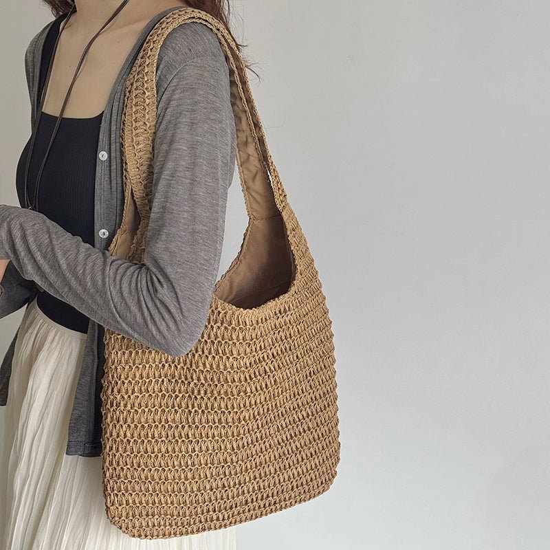 Sac de plage en paille – Style estival et frais pour toutes les occasions.🌞👜🌿✨ - PoreVac™ – Aspirateur de Points Noirs