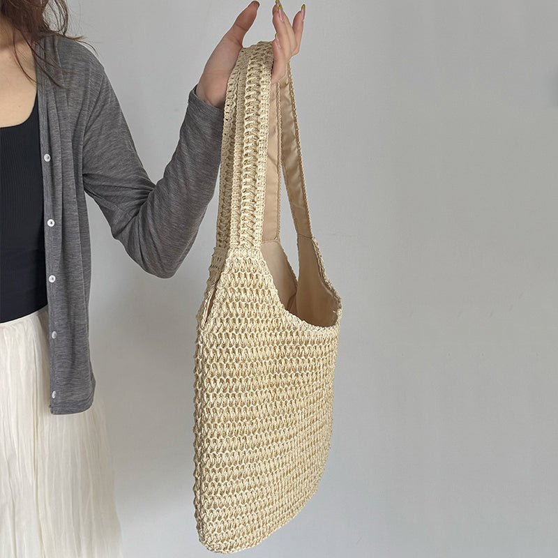 Sac de plage en paille – Style estival et frais pour toutes les occasions.🌞👜🌿✨ - PoreVac™ – Aspirateur de Points Noirs