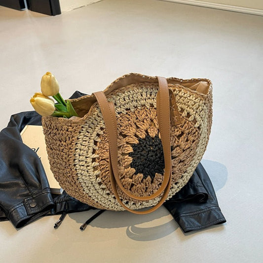 Sac de plage en paille – Style estival et frais pour toutes les occasions.🌞👜🌿✨ - PoreVac™ – Aspirateur de Points Noirs