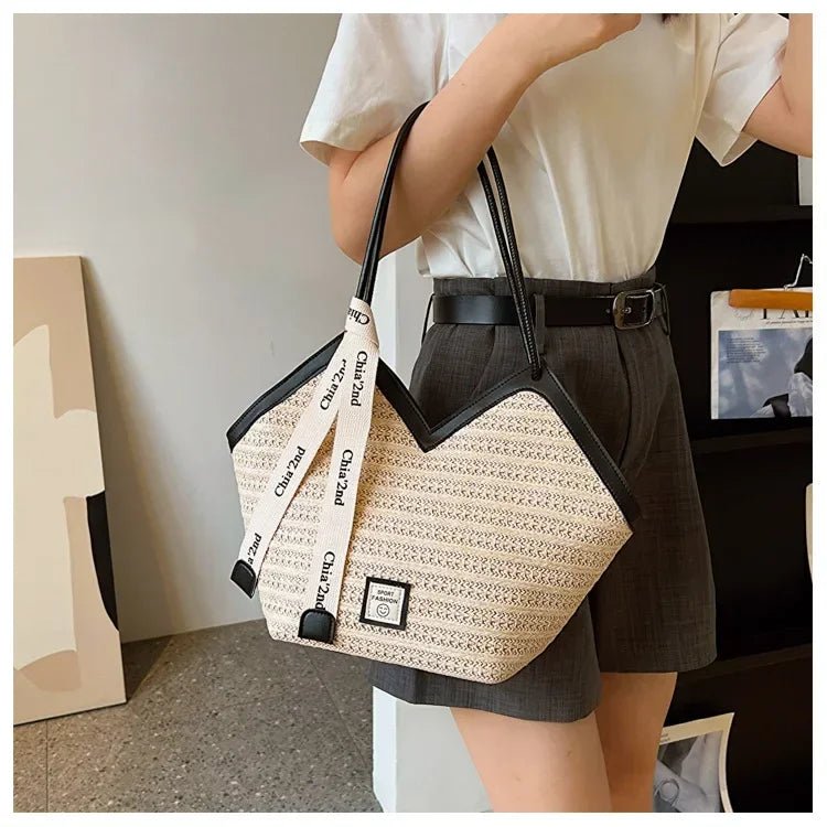 Sac de plage en paille – Style estival et frais pour toutes les occasions.🌞👜🌿✨ - PoreVac™ – Aspirateur de Points Noirs