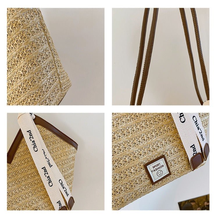 Sac de plage en paille – Style estival et frais pour toutes les occasions.🌞👜🌿✨ - PoreVac™ – Aspirateur de Points Noirs