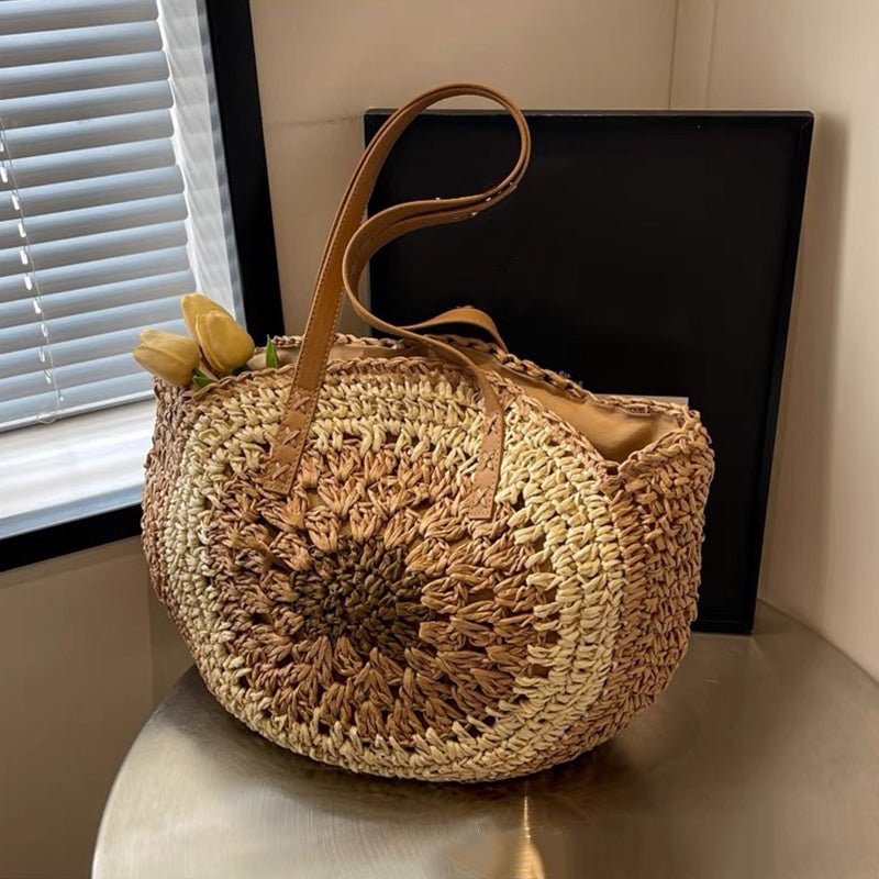 Sac de plage en paille – Style estival et frais pour toutes les occasions.🌞👜🌿✨ - PoreVac™ – Aspirateur de Points Noirs