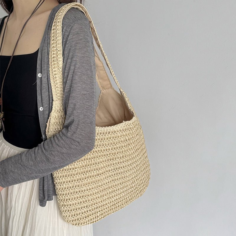 Sac de plage en paille – Style estival et frais pour toutes les occasions.🌞👜🌿✨ - PoreVac™ – Aspirateur de Points Noirs