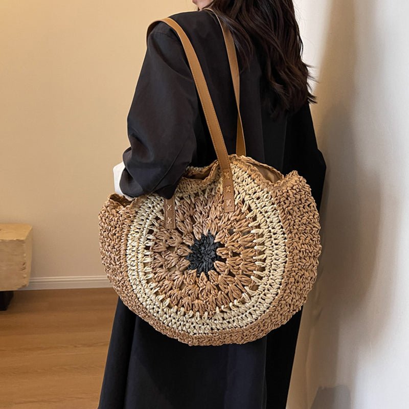 Sac de plage en paille – Style estival et frais pour toutes les occasions.🌞👜🌿✨ - PoreVac™ – Aspirateur de Points Noirs